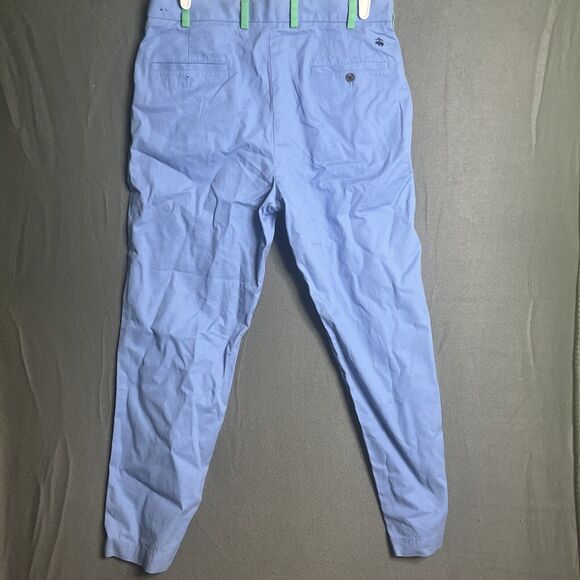 Brooks Brothers 346 Golf Pants Actual 35x30 Blue Green Colorblock Chino - Picture 4 of 8
